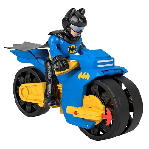 Fisher-Price Imaginext DC Super Friends Batman-Spielzeug, XL Batcycle mit Abschussvorrichtung für Projektile und XL Batman-Figur, jeweils 25 cm, HNM32 von Fisher-Price