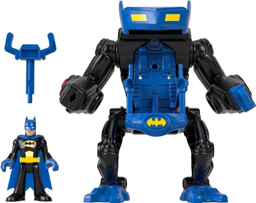 Imaginext Fisher-Price DC Super Friends Batman Roboter Schlacht Figur mit Spielzeug mit Licht Projektil Speer Spielzeug + 3 Jahre (Mattel HGX79) von Imaginext