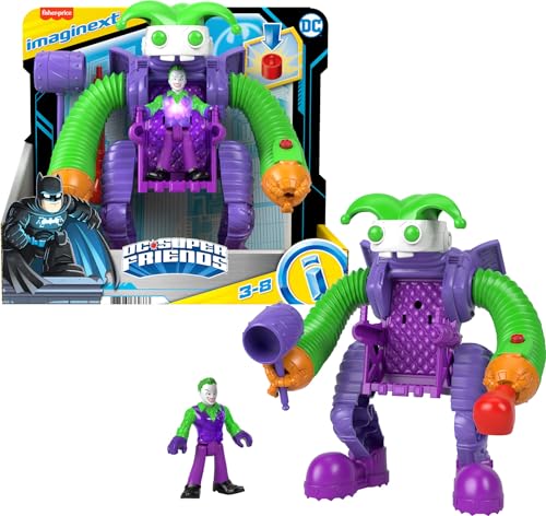 Imaginext Fisher-Price DC Super Friends Joker Roboter Schlacht Figur mit Spielzeug mit Licht Projektil Speer Spielzeug + 3 Jahre (Mattel HGX80) von Fisher-Price