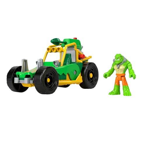 Imaginext DC Super Friends Killer Croc-Figur und Buggy-Spielzeugauto mit Projektilstarter zum Rollenspiel für Kindergartenkinder ab 3 Jahren, HML05 von Fisher-Price