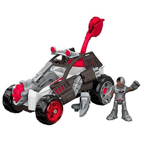 Imaginext Mattel – DRY87 – Fisher-Price Streets of Gotham City – Cyborg & Saw Buggy – Set mit 1 x Spielfigur und Fahrzeug von Fisher-Price