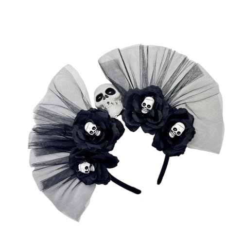 Day of the Deads Kopfschmuck Totenkopf Blume Krone Stirnband Halloween Cincos des Mayoes Party Kostüme für Damen Geschenke Blumenkrone Stirnband von Fitooles