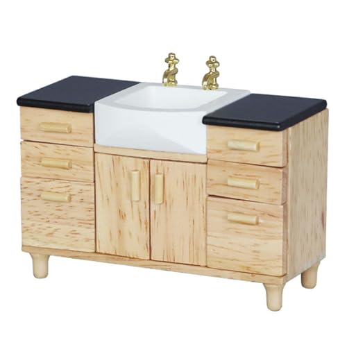 Fitooles 1/12 Skala Miniature Waschbeckenschrank Szenen Ausstellungsmodell Für Puppenhäuser Und Kreative Dekore von Fitooles