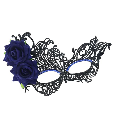 Fitooles Venezianer-Maske mit Strasssteinen, Abendball-Maske, Damen, Spitzenmaske, Party, Maskerade, Halloween, Karneval, Party von Fitooles
