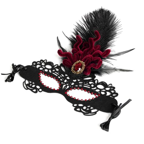 Maskerade-Maske für Damen, gefiederte Strasssteine, Venezianer-Maske, Party, Abend, Abschlussball, Ball, Halloween, Cosplay, Kostüme, Venezianer, Frauen für Maskeraden Maskerade-Maske für Damen, gefiederte Strasssteine, Venezianer-Maske, Party, Abend, Abschlussball, Ball, Halloween, Cosplay, Kostüme, Venezianer, Frauen für Maskeraden von Fitooles