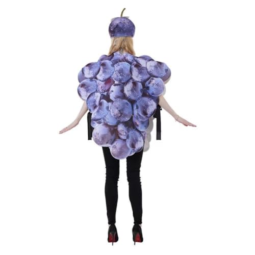 Fituenly Kostüm Trauben Lustiges Faschingskostüm Halloween Erwachsenen Obst Gemüse Kostüm Cosplay Outfit Karnevalspaar Party Purim Kostüm von Fituenly