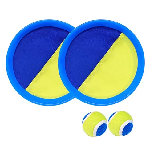 FiveMileBro Klettballspiel Set mit 2 Fangscheiben & 2 Bällen, Wurf- und Fangspiel für Kinder ab 3 Jahren – Outdoor Spielzeug für Garten, Strand, Draußen (dunkelblau) von FiveMileBro