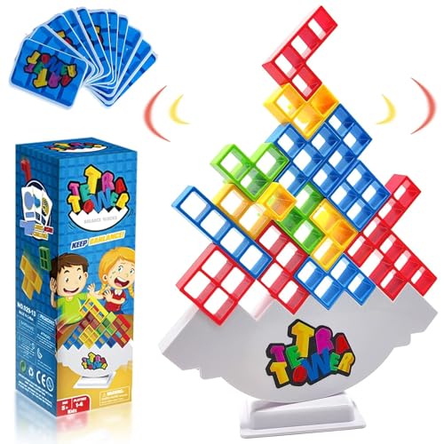 FiveMileBro Tetra Tower Spiel, Tetris Tower Spiel Erwachsene Kinder, schaukelstapel Balance Spiel, kreatives stapelspiel, für Jungen mädchen puzzlespiele-Geschenke (16 Blöcke) von FiveMileBro