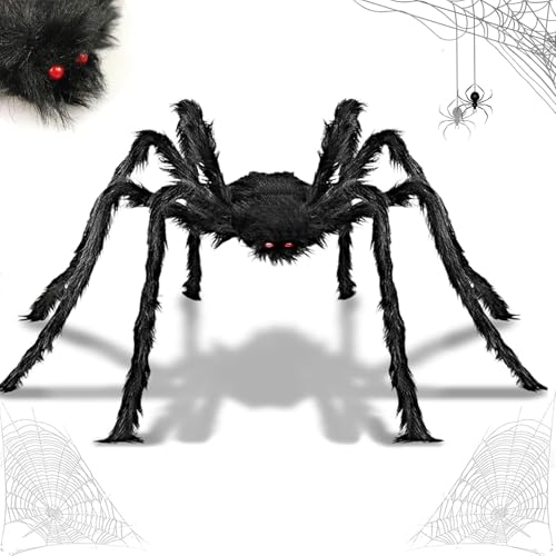 Halloween haarige spinne, halloween spinnen 2 x riesenspinne, halloween deko outdoor spinne, halloween horror deko, halloween deko,karneval,mottoparty für innen- und außendekorationen (90cm) von FiveMileBro