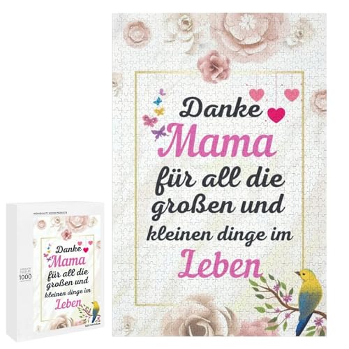 Geschenke Für Mama Geschenk Puzzle Für Erwachsene，Muttertagsgeschenk Für Mama，Geburtstagsgeschenk Für Mama，-teiliges DIY Puzzles，Geschenke Für Frauen Geschenk（dvenuz3r63yc ） (Dunkelrot, 1000 PCS) von Fivelake