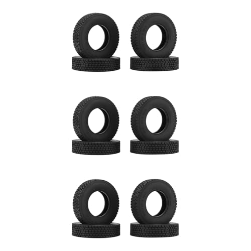 Fivetwofive 12 Stücke 1,55 Gummi Rad Reifen Reifen für 1/14 RC Trailer Traktor Truck Upgrade Teile von Fivetwofive
