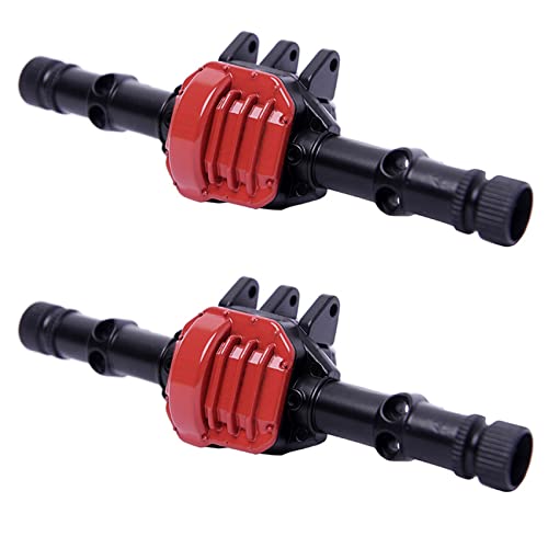 Fivetwofive 2X 1/10 Scale RC Auto Legierung Vorder- und Achse GehäUse Case für Axial SCX10 II 90046/90047 RC Raupen Auto Schwarz von Fivetwofive