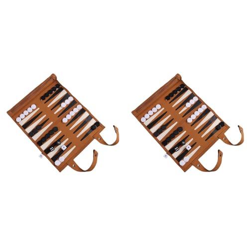 Fivetwofive 2X Backgammon-Brettspiel, Tragbare Backgammon-Sets für Erwachsene, Reisespiele, Rollendesign für Erwachsene, Puzzle-Spielbrett für Kinder von Fivetwofive