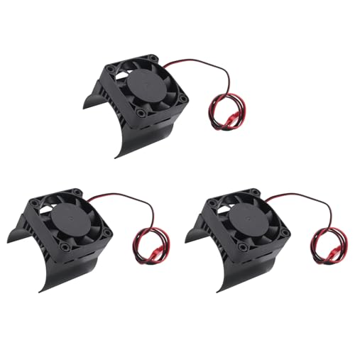 Fivetwofive 3X 42Mm Motor KüHlung LüFter KüHlköRper KüHlung für 1/10 E- E- Summit Arrma 1/8 Kraton Talion RC Auto,Schwarz von Fivetwofive