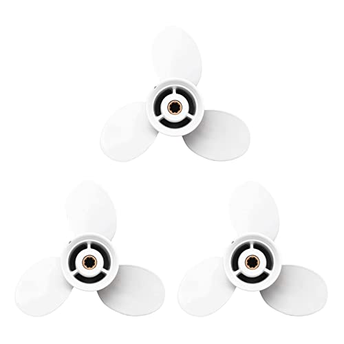 Fivetwofive 3X Schiffs Motor Außen Border Propeller 3 Blatt Drehflügel 683-45941-00-El 9 1/4 x 12 für 9,9-15 Ps Aluminium 8 Keilver Zahnungs Durchmesser 235 mm 3 von Fivetwofive