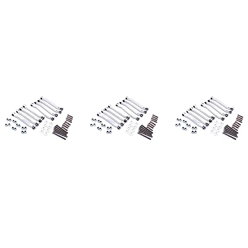 Fivetwofive 3X Zugstangen Aus Metall Gehäuse Zug Stangen Aufhängung für MN D90 D91 D96 D99 D99S MN90 MN99S 1/12 RC Auto Upgrade Teile, Silber von Fivetwofive