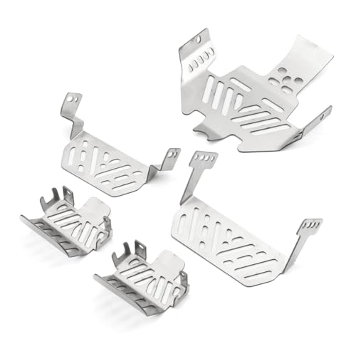 Fivetwofive 5 STÜCKE TRX4 Edelstahl Chassis Panzerung Unterfahrschutz, Anti-Rutsch-Schutz für 1/10 RC Crawler -4 RC Auto Upgrade Teile von Fivetwofive