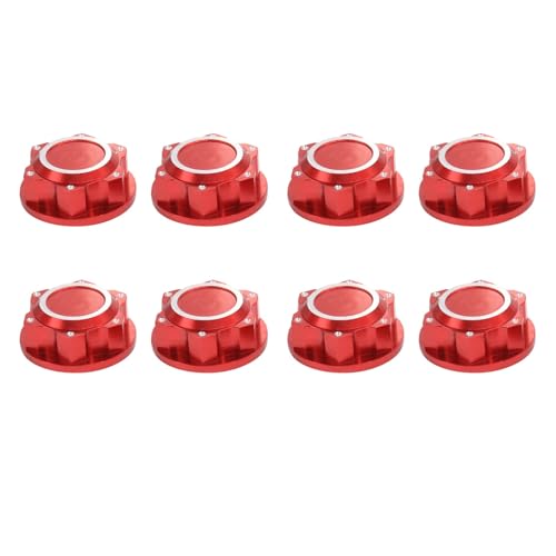 Fivetwofive 8 StüCke Aluminium 24 mm Sechskant Radmuttern Radnabenabdeckung Staubdicht Anti Rutsch für Arrma 1/5 KRATON 8S Outcast 8S RC Auto,Rot von Fivetwofive