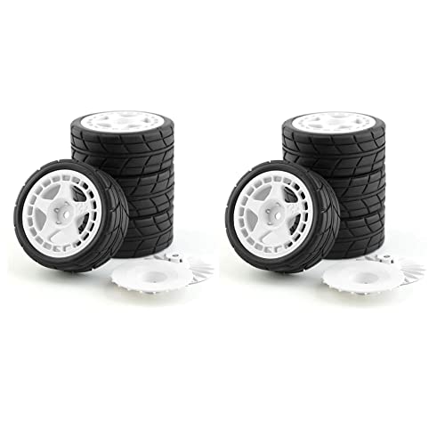 Fivetwofive 8 Stücke 12 mm Hex 65 mm Gummireifen Radreifen für XV 01 TT 01 TT 02 LC Racing PTG 2 WR8 1/10 RC Auto,2 von Fivetwofive