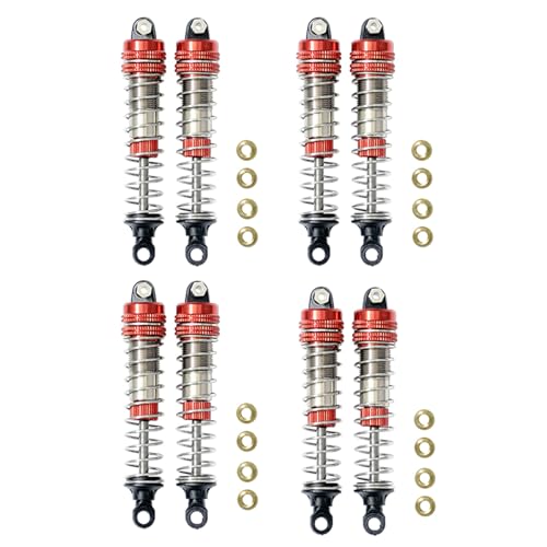 Fivetwofive 8 Teiliger StoßDäMpfer Hinten Hinten Passend für 9115 S911 9116 S916 9125 1/10 1/12 RC Auto Upgrade ZubehöR, Rot von Fivetwofive