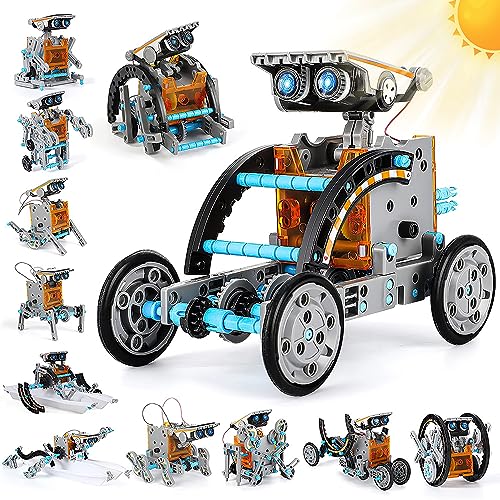 Fivtsme STEM Solar Roboter Kit, 12-in-1 STEM Solar Spielzeugen Robot Bausatz Set ab 8 9 10 11 12 Jahre, Solar Roboter Spielzeug für Kinder, Jungen und Mädchen, Geschenk für Geburtstag von Fivtsme