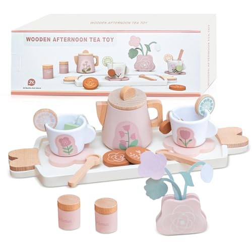 Fivtsme Teeservice Holz Kinderküche, Teeservice Kinder Holz Rosa, Teeset Kinder Spielzeug Holz, Teeservice Kinderküche, Teeparty Spielküche Rollenspiele Geschenk für Mädchen Kleinkinder ab 2 Jahren Fivtsme Teeservice Holz Kinderküche, Teeservice Kinder Holz Rosa, Teeset Kinder Spielzeug Holz, Teeservice Kinderküche, Teeparty Spielküche Rollenspiele Geschenk für Mädchen Kleinkinder ab 2 Jahren von Fivtsme