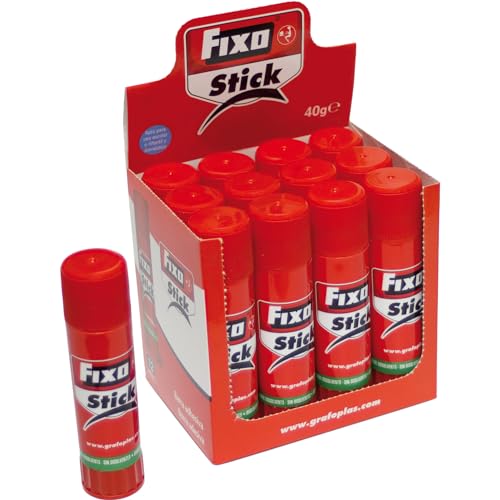 Fixo Stick | Packung mit 12 Klebern, 40 g, geeignet für Kinder, lösungsmittelfrei, waschbar, Schulmaterial, perfekt für Kinder Fixo Stick | Packung mit 12 Klebern, 40 g, geeignet für Kinder, lösungsmittelfrei, waschbar, Schulmaterial, perfekt für Kinder von Fixo