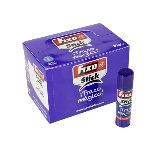 Fixo Stick – Packung mit 24 Klebestiften für die Schule, 20 g, violette Striche beim Kleben, transparent, ohne Lösungsmittel, ungiftig, perfektes Schulmaterial für Bastelarbeiten und Kinder Fixo Stick – Packung mit 24 Klebestiften für die Schule, 20 g, violette Striche beim Kleben, transparent, ohne Lösungsmittel, ungiftig, perfektes Schulmaterial für Bastelarbeiten und Kinder von Fixo