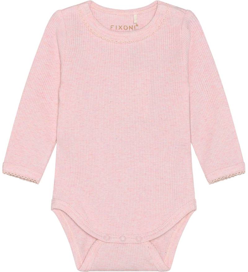 Fixoni Body l/ä - Rib - Gebleicht Mauve Melange - Fixoni - 1½ Jahre (86) - Body L/Ä von Fixoni