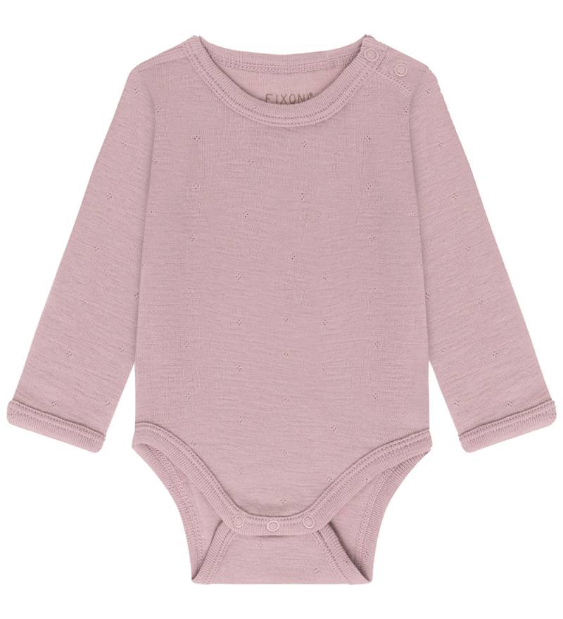 Fixoni Body l/ä - Wolle - Holzrose - Fixoni - 1 Jahr (80) - Body L/Ä von Fixoni