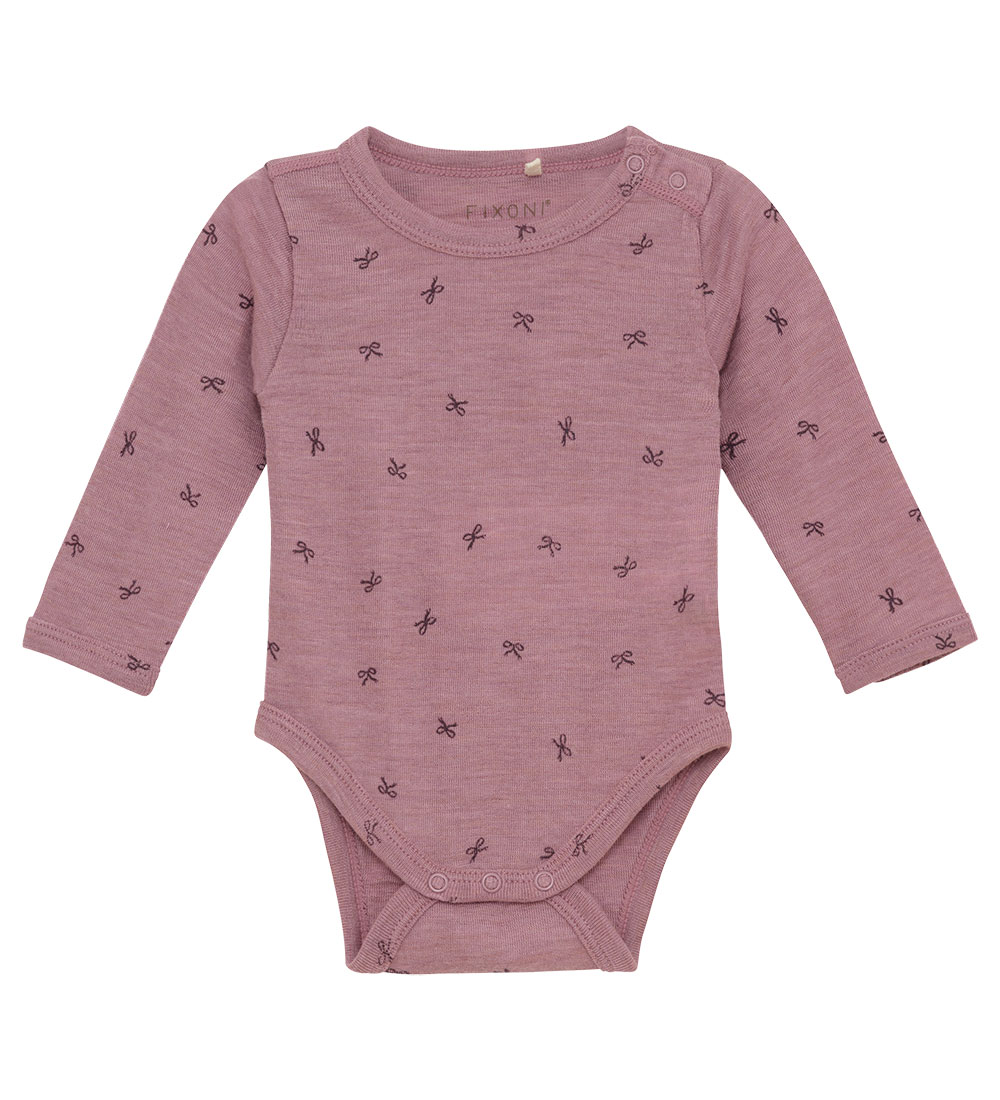 Fixoni Body l/ä - Wolle - Nostalgie Rose - Fixoni - 2 Jahre (92) - Body L/Ä von Fixoni