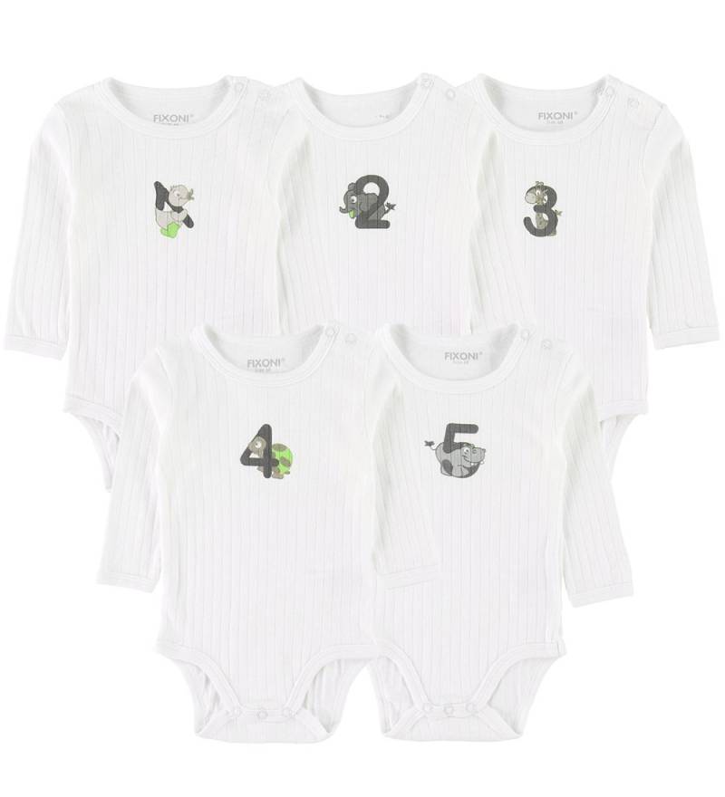 Fixoni Bodys l/ä - 5er-Pack - Weiß - Fixoni - 74 - Body L/Ä Fixoni Bodys l/ä - 5er-Pack - Weiß - Fixoni - 74 - Body L/Ä von Fixoni