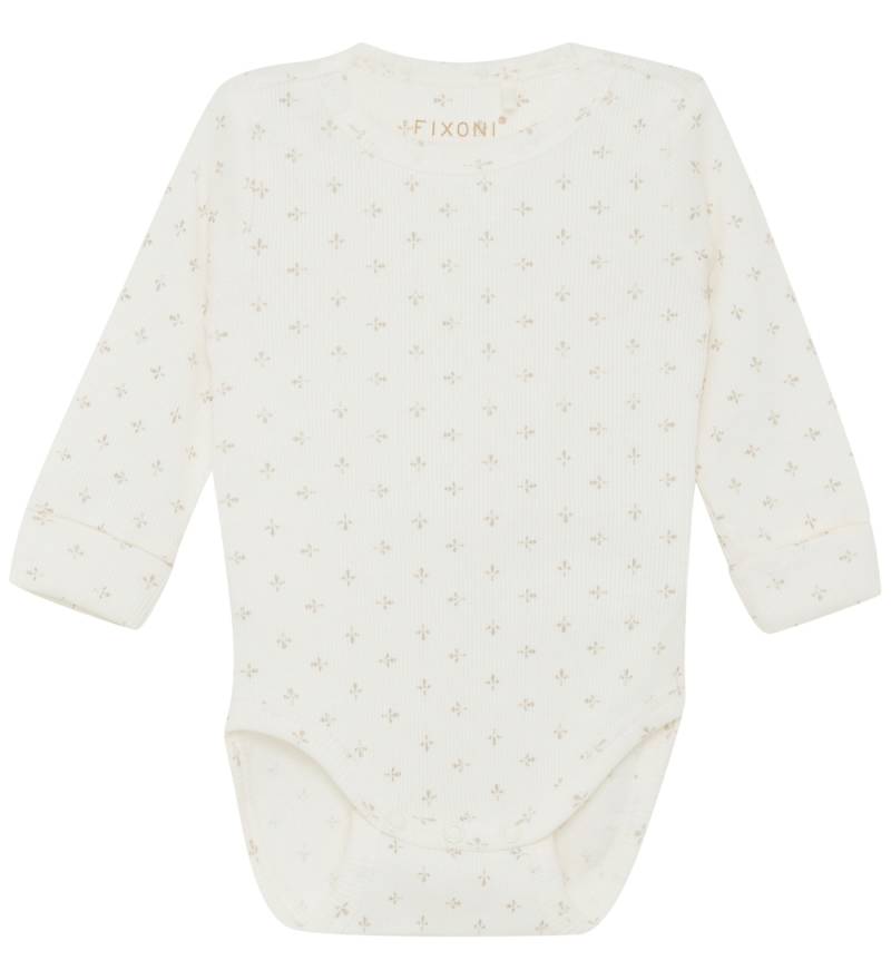 Fixoni Wickelbody l/ä - Rib - Gardenie m. Print - Fixoni - 2 Jahre (92) - Body L/Ä von Fixoni