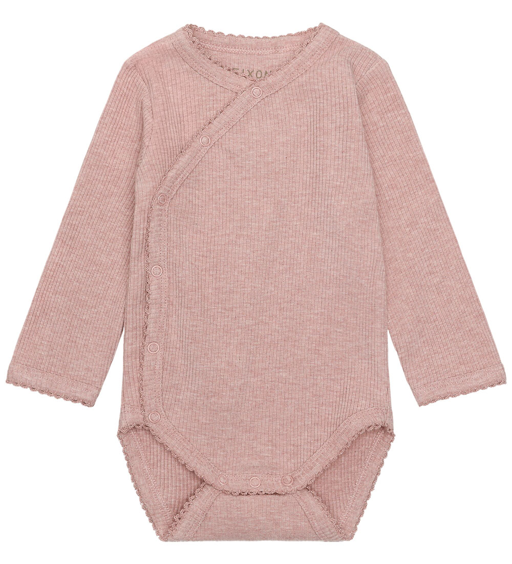 Fixoni Wickelbody l/ä - Rib - Pale Mauve Melange - Fixoni - 74 - Body L/Ä Fixoni Wickelbody l/ä - Rib - Pale Mauve Melange - Fixoni - 74 - Body L/Ä von Fixoni