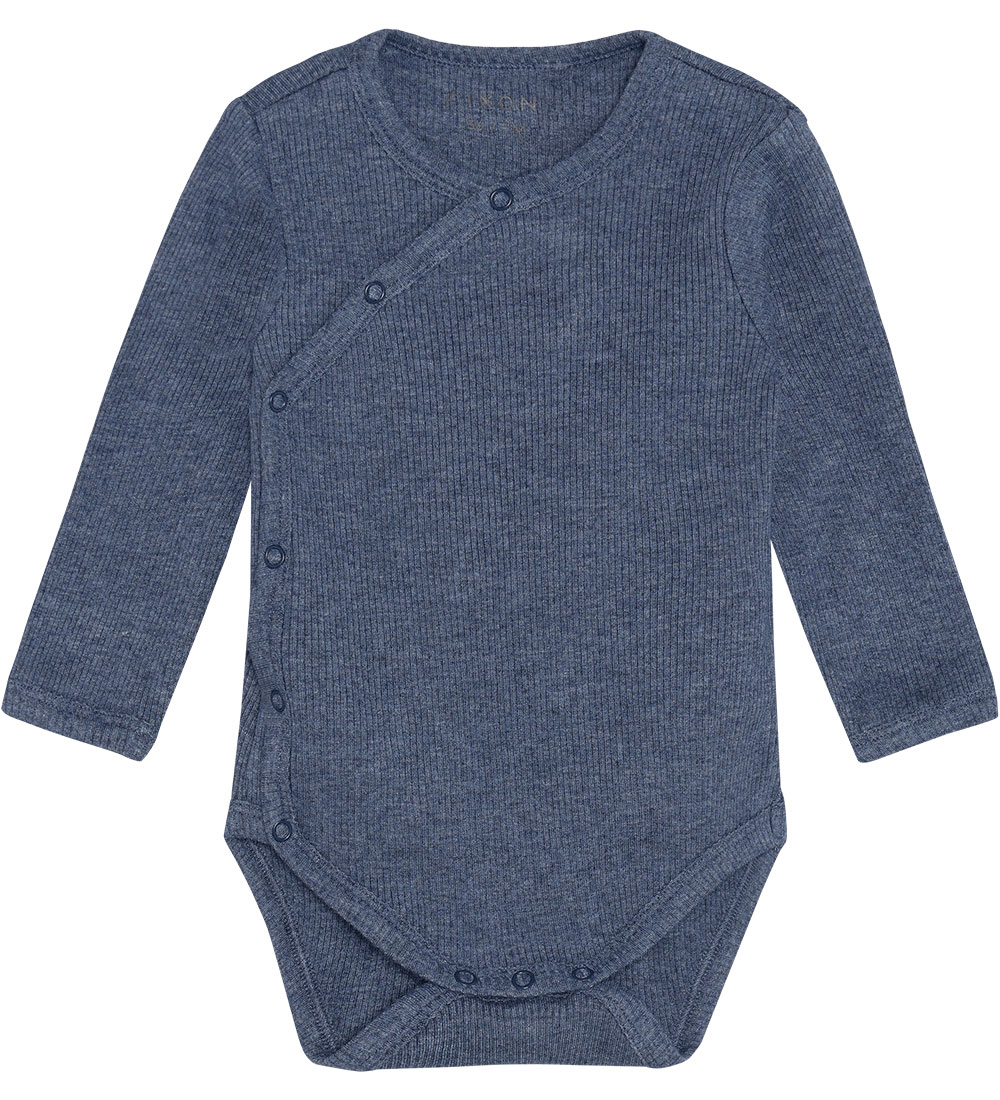 Fixoni Wickelbody l/ä - Rib - Vintage Indigo Melange - Fixoni - 68 - Body L/Ä Fixoni Wickelbody l/ä - Rib - Vintage Indigo Melange - Fixoni - 68 - Body L/Ä von Fixoni