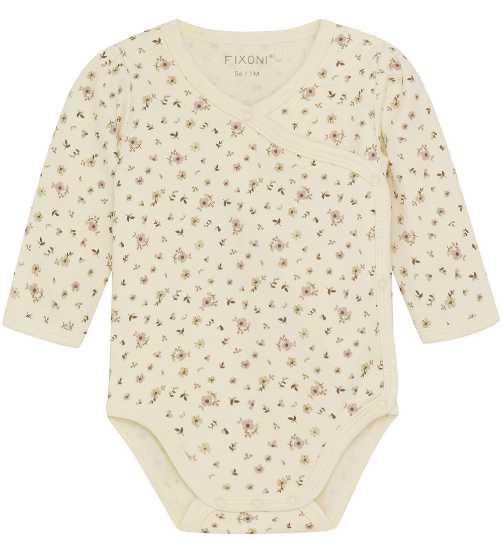 Fixoni Wickelbody l/ä - Shadow Grau m. Blumen - Fixoni - 50 - Body L/Ä Fixoni Wickelbody l/ä - Shadow Grau m. Blumen - Fixoni - 50 - Body L/Ä von Fixoni