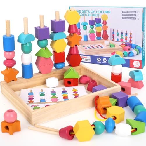 Fizdoqg 3-in-1-Fädelspiel und Steckspiel, Montessori Spielzeug ab 3 4 5 Jahre, Holz Sortierspiel Stapelspiel für Kinder Fädelspielzeug Motorikspielzeug für Junge Mädchen Lernspiele Geschenk Fizdoqg 3-in-1-Fädelspiel und Steckspiel, Montessori Spielzeug ab 3 4 5 Jahre, Holz Sortierspiel Stapelspiel für Kinder Fädelspielzeug Motorikspielzeug für Junge Mädchen Lernspiele Geschenk von Fizdoqg