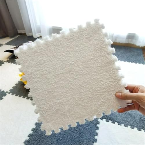 Fjnbbiot 10/20 Stück, 30 cm x 30 cm x 1 cm, Anti-Schock-Baby-Puzzle-Matte, Wohnzimmer, Schlafzimmer, Plüsch-Pad, L 1 cm, 10 Stück von Fjnbbiot