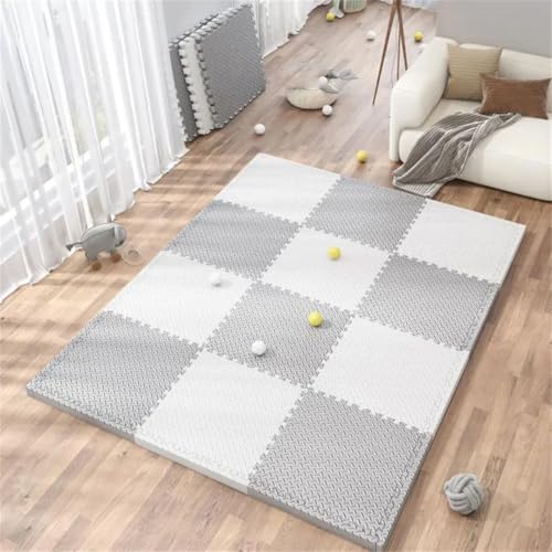 Fjnbbiot Baby Home Krabbelmatte, weich, wasserdicht und rutschfest, Weiß, Grau, 4 Stück Fjnbbiot Baby Home Krabbelmatte, weich, wasserdicht und rutschfest, Weiß, Grau, 4 Stück von Fjnbbiot