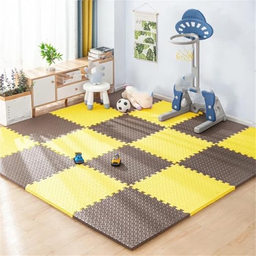 Fjnbbiot Baby Play Ineinandergreifende Weichschaum-Bodenmatten, Kinderspielbereich, Bodenübung, rutschfeste Matte, Braun / Gelb, 8 Stück - 1 cm Fjnbbiot Baby Play Ineinandergreifende Weichschaum-Bodenmatten, Kinderspielbereich, Bodenübung, rutschfeste Matte, Braun / Gelb, 8 Stück - 1 cm von Fjnbbiot