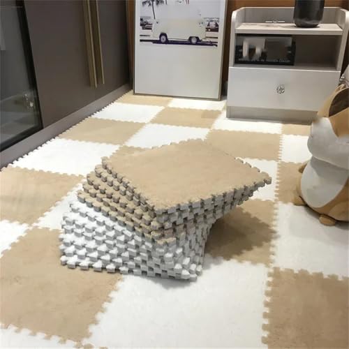 Fjnbbiot Baby-Spielmatte, 30 x 30 cm, Schaumstoff-Puzzle-Boden, Babydecke, Spielmatte, Weiß-Khaki, 10 Stück Fjnbbiot Baby-Spielmatte, 30 x 30 cm, Schaumstoff-Puzzle-Boden, Babydecke, Spielmatte, Weiß-Khaki, 10 Stück von Fjnbbiot