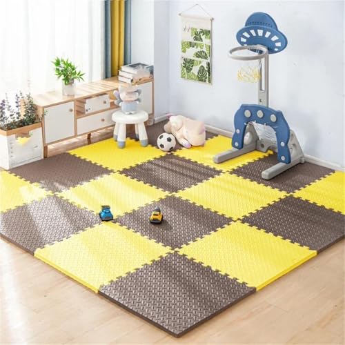 Fjnbbiot Schaumstoffteppich, Bodenmatte, 30 x 30 cm, für Kinder, dick, Puzzle-Matten, Kinderzimmer, Aktivitäten, Matte, Braun, Gelb, 16 Stück - 1 cm, 8/16 Stück Fjnbbiot Schaumstoffteppich, Bodenmatte, 30 x 30 cm, für Kinder, dick, Puzzle-Matten, Kinderzimmer, Aktivitäten, Matte, Braun, Gelb, 16 Stück - 1 cm, 8/16 Stück von Fjnbbiot