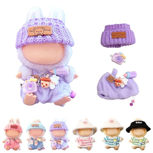 Puppenkleidung für Labubu 17 cm Puppe, stilvolles gehäkeltes süßes Puppenzubehör, kompatibel mit Labubu-Outfit, Geschenke für Mädchen und Jungen Puppenkleidung für Labubu 17 cm Puppe, stilvolles gehäkeltes süßes Puppenzubehör, kompatibel mit Labubu-Outfit, Geschenke für Mädchen und Jungen von Fjquamitix