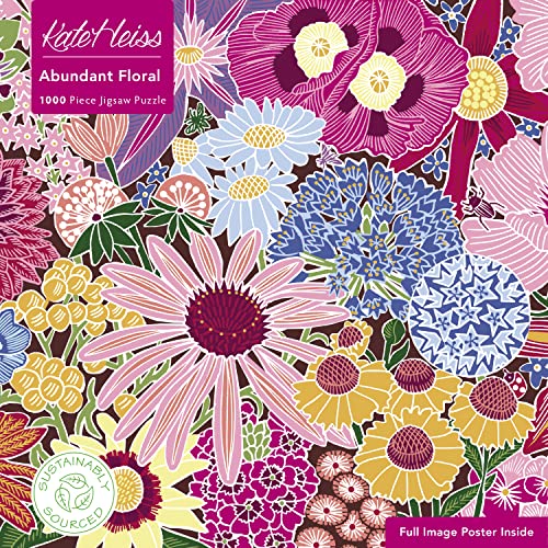 Puzzle - Kate Heiss, Opulente Blütenpracht: Unser faszinierendes, hochwertiges 1.000-teiliges Puzzle (73,5 x 51 cm) in Stabiler Kartonverpackung von Flame Tree Gift