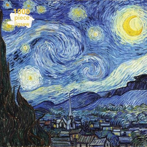 Puzzle - Vincent van Gogh: Sternennacht: Unser faszinierendes, hochwertiges 1.000-teiliges Puzzle (73,5 cm x 51,0 cm) in stabiler Kartonverpackung von Flame Tree Gift