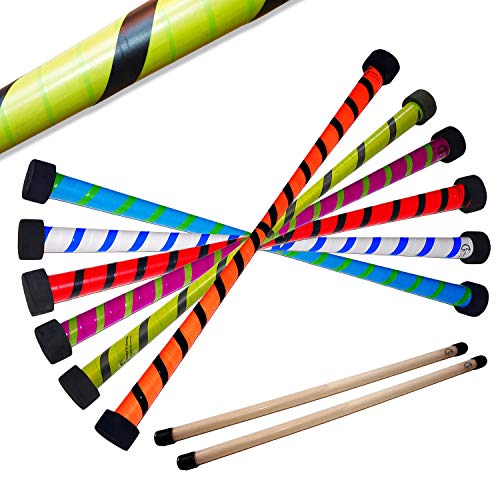 Flames 'N Games Twist Teufel Stab Set Mit Gratis Holz Kontrolle Hand Stäbe - Blau/Grün von Flames N Games Devilsticks