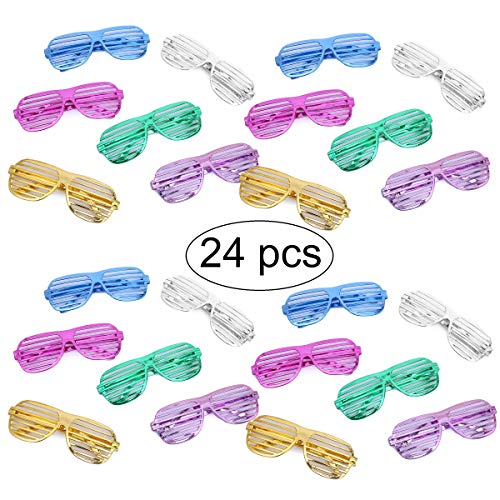 Flanacom Partybrillen 24er Set in 6 verschiedenen Metallic Farben - Partybrille Atzenbrille Scherzbrille Spaßbrillen - Scherzartikel für Geburtstagsparty, Fasching, Karneval, Malle (24er Set) von Flanacom