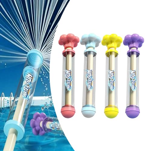 4 Stück Feuerwerks Wasserpistole Spielzeug, Romantisches Feuerwerk Wasserspritzpistole, Kreative Auszieh Spritzpistolen Pool Spielzeug, Feuerwerk Wasserpistole für Pool, Strand, Party (A) von Flanliy