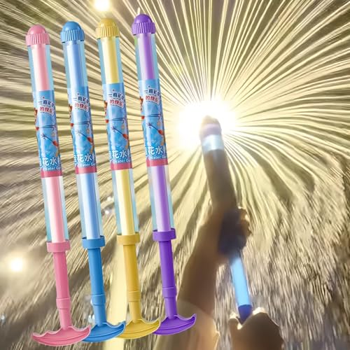 4 Stück Feuerwerks Wasserpistole Spielzeug, Romantisches Feuerwerk Wasserspritzpistole, Kreative Auszieh Spritzpistolen Pool Spielzeug, Feuerwerk Wasserpistole für Pool, Strand, Party (B) von Flanliy