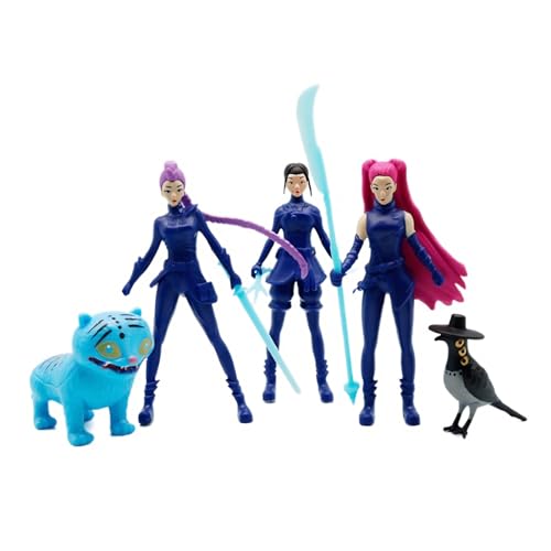 Kpop Demon Hunters Figuren, Huntrix K Pop Demon Hunter Merch Spielzeugfiguren 5er Set, HUNTR/X Puppen Figur Kpop Merchandise Sammlerfigur für Kpop Cartoon Fan (A) von Flanliy